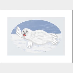 Cute baby seal Posters and Art